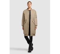 Wintermantel KHUJO "LULU", Damen, Gr. S, bomber beige, Twill, 100% Nylon, unifarben, regular fit knielang, eingesetzt Rippbündchen, Mäntel Wintermantel (53573248-S) bomber beige