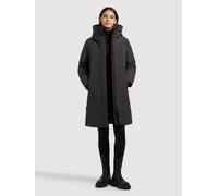 Wintermantel KHUJO "NELLEN2", Damen, Gr. L, winter grau, Canvas, 100% Polyester, unifarben, eingesetzt elastischer Bund mit Windstopper, Mäntel Wintermantel (12151412-L) winter grau