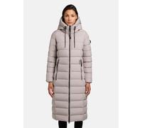 Wintermantel KHUJO "Simmie-YM", Damen, Gr. XL (42), grau, Obermaterial: 100% Polyester, Innenfutter: 100% Nylon, Wattierung: 100% Polyester, casual, tailliert kniebedeckend, hoch geschlossener Ausschn