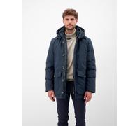 Wintermantel LERROS "Herren Wintermantel mit Kapuze", Herren, Gr. XL, blau night, 100% Polyester, Mäntel Wintermantel (65962835-XL)