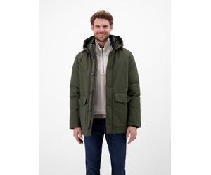 Wintermantel LERROS "Herren Wintermantel mit Kapuze", Herren, Gr. XXL, grün (original olive), 100% Polyester, Mäntel Wintermantel (71915620-XXL) original olive
