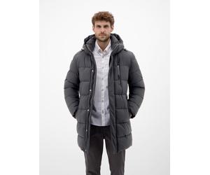 Wintermantel LERROS "Warmer Wintermantel für Herren", Herren, Gr. XL, grau (schwarz), 100% Polyester, Mäntel Wintermantel (82184449-XL) schwarz
