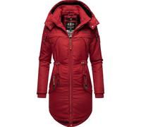 Wintermantel MARIKOO "Kamii" Gr. S (36), rot (blutrot) Damen Mäntel Wintermäntel sportlicher Winterparka mit abnehmb. Kapuze (11245460-S)