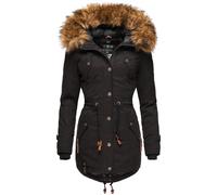 Wintermantel MARIKOO "La Viva Prc", Damen, Gr. XS (34), schwarz, Oberstoff: 100% Baumwolle, Futter: 100% Polyester, Wattierung: 100% Polyester, Ärmelfutter: 100% Polyester, Kunstpelz: 90% Polyacryl, 1