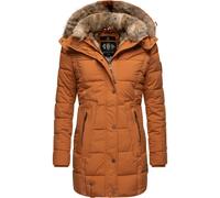 Wintermantel MARIKOO "Lieblings Jacke" Gr. S (36), braun (zimt) Damen Mäntel Wintermäntel stylischer Winter Steppmantel m. Kunstpelz-Kapuze (82766139-S)