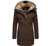 Wintermantel MARIKOO "Lieblings Jacke", Damen, Gr. XS (34), braun (dunkelbraun), Oberstoff: 100% Polyester; Futter: 100% Polyester; Wattierung: 100% Polyester; Ärmelfutter: 100% Polyester; Kunstpelz: