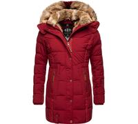 Wintermantel MARIKOO "Lieblings Jacke" Gr. XS (34), rot (blutrot) Damen Mäntel Wintermäntel stylischer Winter Steppmantel m. Kunstpelz-Kapuze (84410032-XS)