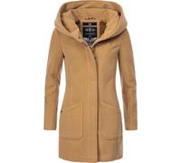 Wintermantel MARIKOO "Maikoo", Damen, Gr. 4XL (48), braun, Oberstoff: 90% Polyacryl, 8% Viskose, 2% Elasthan. Futter: 100% Polyester. Ärmelfutter: 100% Polyester, tailliert Po-bedeckend, Ärmel ohne Är