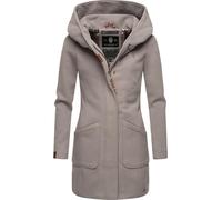 Wintermantel MARIKOO "Maikoo", Damen, Gr. 5XL (50), grau (zinc grau), Oberstoff: 90% Polyacryl, 8% Viskose, 2% Elasthan. Futter: 100% Polyester. Ärmelfutter: 100% Polyester, tailliert Po-bedeckend, Är