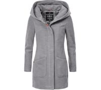 Wintermantel MARIKOO "Maikoo", Damen, Gr. S (36), grau, Oberstoff: 90% Polyacryl, 8% Viskose, 2% Elasthan; Futter: 100% Polyester; Ärmelfutter: 100% Polyester, tailliert Po-bedeckend, Ärmel ohne Ärmel