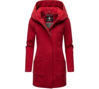 MARIKOO Damen Mantel Trenchcoat Wintermantel Übergangs Jacke Parka Lang B819 [B819-Maik-Dark-Red-Gr.S]