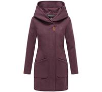Wintermantel MARIKOO "Maikoo", Damen, Gr. XL (42), lila (pflaume), Oberstoff: 90% Polyacryl, 8% Viskose, 2% Elasthan; Futter: 100% Polyester; Ärmelfutter: 100% Polyester, tailliert Po-bedeckend, Ärmel