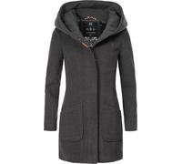 Wintermantel MARIKOO "Maikoo", Damen, Gr. XS (34), grau (anthrazit), Oberstoff: 90% Polyacryl, 8% Viskose, 2% Elasthan. Futter: 100% Polyester. Ärmelfutter: 100% Polyester, tailliert Po-bedeckend, Ärm