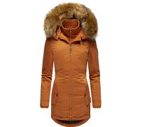 Wintermantel MARIKOO "Sanakoo", Damen, Gr. S (36), braun (zimt), Oberstoff: 100% Polyester; Futter: 100% Polyester; Wattierung: 100% Polyester; Ärmelfutter: 100% Polyester; Kunstpelz: 90% Polyacryl, 1
