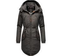 Wintermantel MARIKOO "Kamii" Gr. XS (34), grau (anthrazit) Damen Mäntel Wintermäntel sportlicher Winterparka mit abnehmb. Kapuze (14988632-XS)