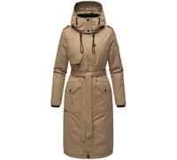 Wintermantel mit hohem Kragen und weicher Kapuze "Hokulanii" Dark Taupe M