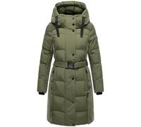 Wintermantel mit Teddyplüsch-Akzenten "Funkelteddy 14" Olive Leaf L