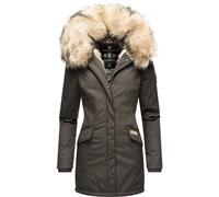 Wintermantel NAVAHOO "Cristal", Damen, Gr. M (38), grau (anthrazit), Oberstoff: 65% Polyester, 35% Baumwolle. Futter: 100% Polyester. Wattierung: 100% Polyester. Ärmelfutter: 100% Polyester. Kunstpelz