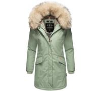 Wintermantel NAVAHOO "Cristal", Damen, Gr. S (36), grün (mint), Oberstoff: 65% Polyester, 35% Baumwolle. Futter: 100% Polyester. Wattierung: 100% Polyester. Ärmelfutter: 100% Polyester. Kunstpelz: 90%