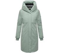 Navahoo Damen Langer Mantel warme Winterjacke mit Kapuze und magnetischen Knöpfen Domingaa 14 Smokey Mint Gr. M