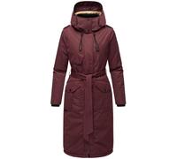 Navahoo Damen Wintermantel warmer Parka lang mit hohem Kragen und weicher Kapuze Hokulanii Wine Gr. XS