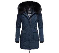 Navahoo Wintermantel »Luluna Prc« edler Parka m. Kunstfellkapuze, blau