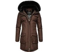 Wintermantel NAVAHOO "Tiniis", Damen, Gr. XS (34), braun (dunkelbraun), Oberstoff: 56% Nylon, 44% Polyester, Futter: 100% Polyester, Wattierung: 100% Polyester, Ärmelfutter: 100% Polyester, Kunstpelz: