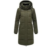 Navahoo Damen Winterjacke (S-3XL) - abnehmbare Kapuze, Wasserabweisend, teils mit Fleece, seitliche Gehschlitze, Steppjacke, Warme Jacke Frauen - N028 (XXL, Olive)
