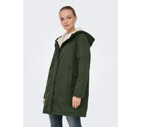 Wintermantel ONLY "ONLFELINA LIFE PARKA OTW NC", Damen, Gr. M, grün (kalamata), Web, Obermaterial: 100% Polyester, unifarben, regular fit, hoch geschlossener Ausschnitt, Mäntel Wintermantel (15181842-