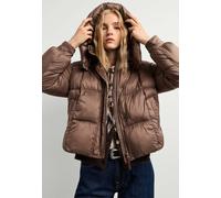 Wintermantel PEPE JEANS "winter coat LAUREN SHORT", Damen, Gr. M, braun (cappuccino braun), 100% Polyester, Mäntel Wintermantel (78534707-M) cappuccino braun