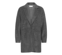 Wintermantel PULZ JEANS "Damen Jacke PZLULA", Damen, Gr. M-L, grau (dunkelgrau meliert), Obermaterial: 55% Polyester PES. 45% Wolle mw., Mäntel Wintermantel (82380347-ML) dunkelgrau meliert