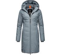 Wintermantel RAGWEAR "Amarri", Damen, Gr. XL (42), blau (graublau), Außenmaterial: 100% Polyester. Innenfutter: 100% Polyester. Wattierung: 100% Polyester, gerade ca. Mitte Oberschenkel, hoch geschlos