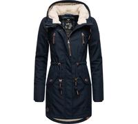 Wintermantel RAGWEAR "Elsie", Damen, Gr. 5XL (50), blau (royalblau), Außenmaterial: 65% Polyester, 35% Baumwolle, Innenfutter: 100% Polyester, Wattierung: 100% Polyester, casual, tailliert ca. Mitte O