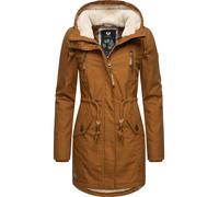 Wintermantel RAGWEAR "Elsie" Gr. L (40), braun (zimt) Damen Mäntel Wintermäntel stylischer Winterparka mit Kapuze und Teddyfleece (11018439-L)