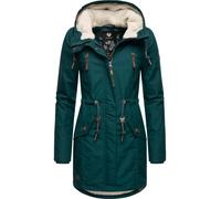 Ragwear warmer Damen Winterparka lang mit Teddyfell-Kapuze Elsie Intl Dark Green22 Gr. M