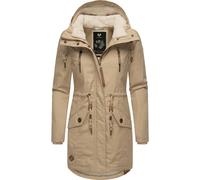 Wintermantel RAGWEAR "Elsie", Damen, Gr. S (36), grau (helltaupe), Außenmaterial: 65% Polyester, 35% Baumwolle; Innenfutter: 100% Polyester; Wattierung: 100% Polyester, tailliert ca. Mitte Oberschenke
