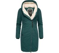 Ragwear Damen Wintermantel Warmer Steppmantel lang mit Kapuze Gordon Long Dark Green24 Gr. L