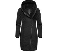 Wintermantel RAGWEAR "Gordon Long", Damen, Gr. M (38), blau (schwarz), Obermaterial: 74% Baumwolle, 26% Nylon; Innenfutter: 100% Polyester; Wattierung: 100% Polyester, tailliert ca. Mitte Oberschenkel