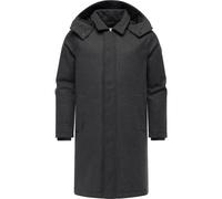 Wintermantel RAGWEAR "Isaq Felt YOUMODO", Herren, Gr. XXL (56), dunkelgrau, Obermaterial: 100% Polyester; Innenfutter: 100% Polyester; Wattierung: 100% Polyester, gerade ca. Mitte Knie, Rundhals, Ärme