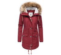 Wintermantel RAGWEAR "Jane YOUMODO", Damen, Gr. L (40), weinrot, Obermaterial: 65% Polyester, 35% Baumwolle. Innenfutter: 100% Polyester. Wattierung: 100% Polyester, tailliert Po-bedeckend, hoch gesch