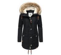 Wintermantel RAGWEAR "Jane YOUMODO", Damen, Gr. M (38), schwarz, Obermaterial: 65% Polyester, 35% Baumwolle; Innenfutter: 100% Polyester; Wattierung: 100% Polyester, tailliert Po-bedeckend, hoch gesch