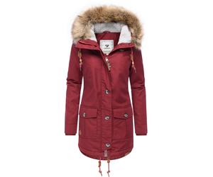 Wintermantel RAGWEAR "Jane YOUMODO", Damen, Gr. XXL (44), weinrot, Obermaterial: 65% Polyester, 35% Baumwolle. Innenfutter: 100% Polyester. Wattierung: 100% Polyester, tailliert Po-bedeckend, hoch ges