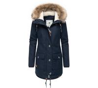 Wintermantel RAGWEAR "Jane YOUMODO", Damen, Gr. XXXL(46), navy, Obermaterial: 65% Polyester, 35% Baumwolle. Innenfutter: 100% Polyester. Wattierung: 100% Polyester, tailliert Po-bedeckend, hoch geschl