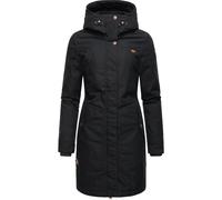 Wintermantel RAGWEAR "Jannisa", Damen, Gr. S (36), schwarz, Außenmaterial: 65% Polyester, 35% Baumwolle. Innenfutter: 100% Polyester. Wattierung: 100% Polyester, figurumspielend ca. Mitte Oberschenkel