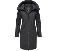 Ragwear Damen Wintermantel Steppmantel in Wolloptik mit Kapuze und hohem Kragen Jumana YOUMODO Black Gr. L