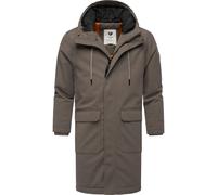 Wintermantel RAGWEAR "Mr Them Long", Herren, Gr. S (48), braun (coffee), Obermaterial: 100% Polyester, Innenfutter: 100% Polyester, Wattierung: 100% Polyester, gerade knieumspielend, hoch geschlossene
