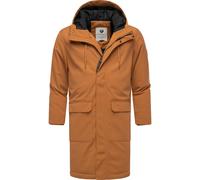 Wintermantel RAGWEAR "Mr Them Long", Herren, Gr. S (48), braun (rostbraun), Obermaterial: 100% Polyester; Innenfutter: 100% Polyester; Wattierung: 100% Polyester, gerade knieumspielend, hoch geschloss