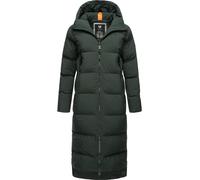 Ragwear Damen Wintermantel warmer wasserdichter und atmungsaktiver Steppmantel extralang mit Kapuze Patrise YOUMODO Dark Green Gr. M