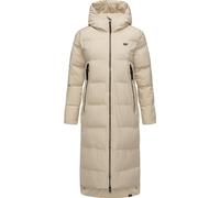Ragwear Damen Wintermantel warmer wasserdichter und atmungsaktiver Steppmantel extralang mit Kapuze Patrise YOUMODO Ecru24 Gr. S