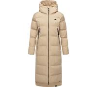 Ragwear Damen Wintermantel Warmer wasserdichter und atmungsaktiver Steppmantel extralang mit Kapuze Patrise Taupe24 Gr. S
